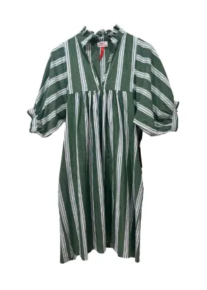 High Neck Dress - Green Stripe