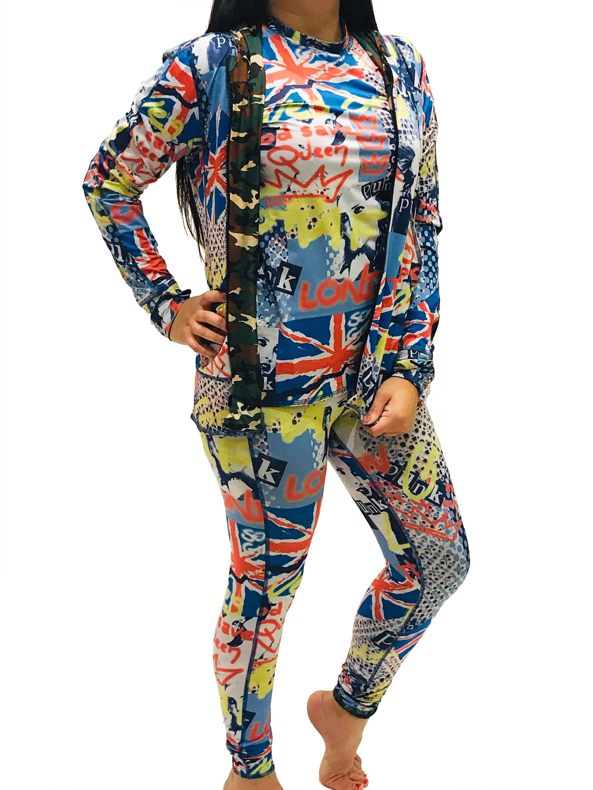 HOODIE WOMENS LONDON CALLING/CAMOUFLAGE