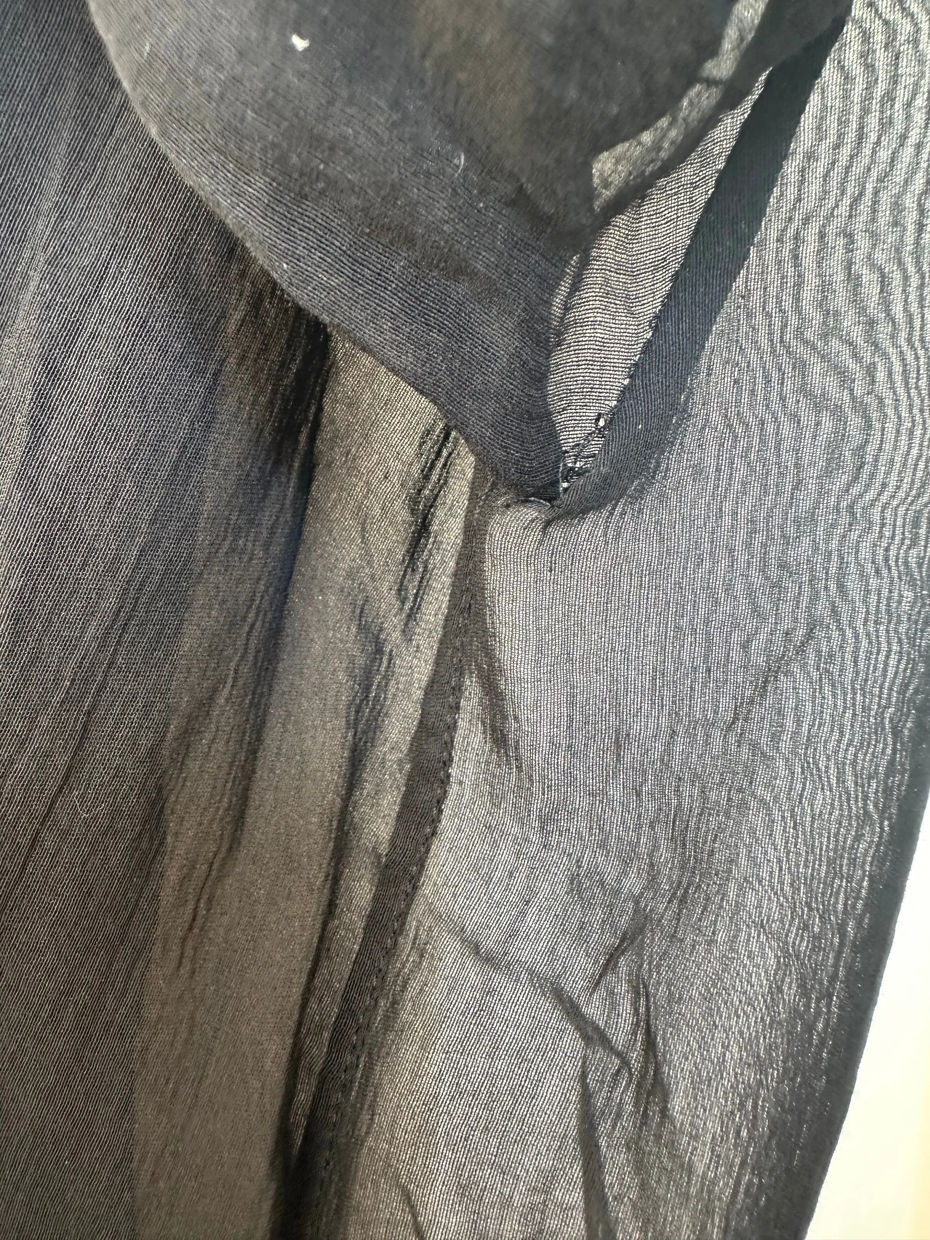 Isabel Benenato Chiffon Distressed Shirt