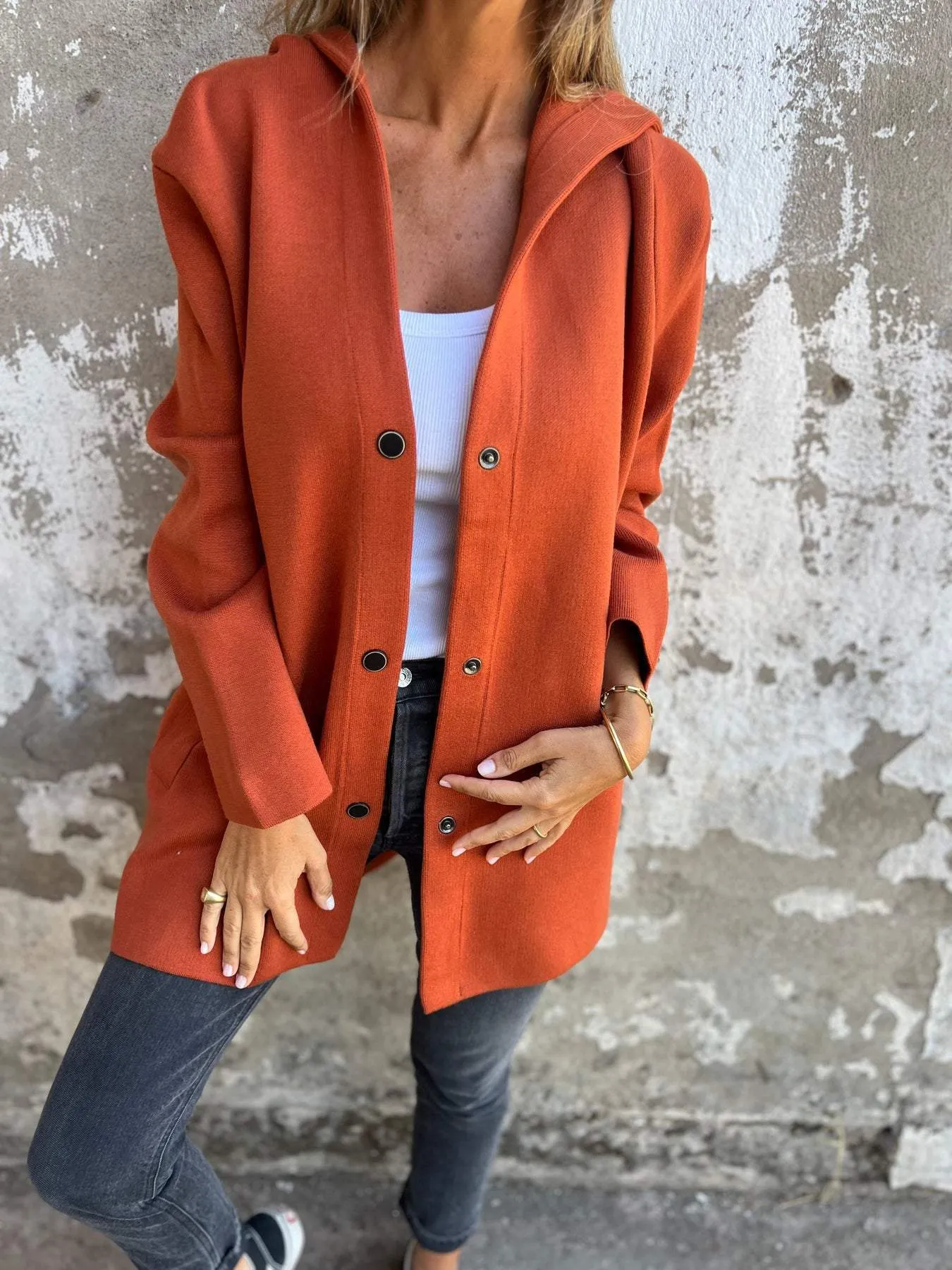 KEIRA | CASUAL SINGLE BREASTED JACKET WITH HOOD