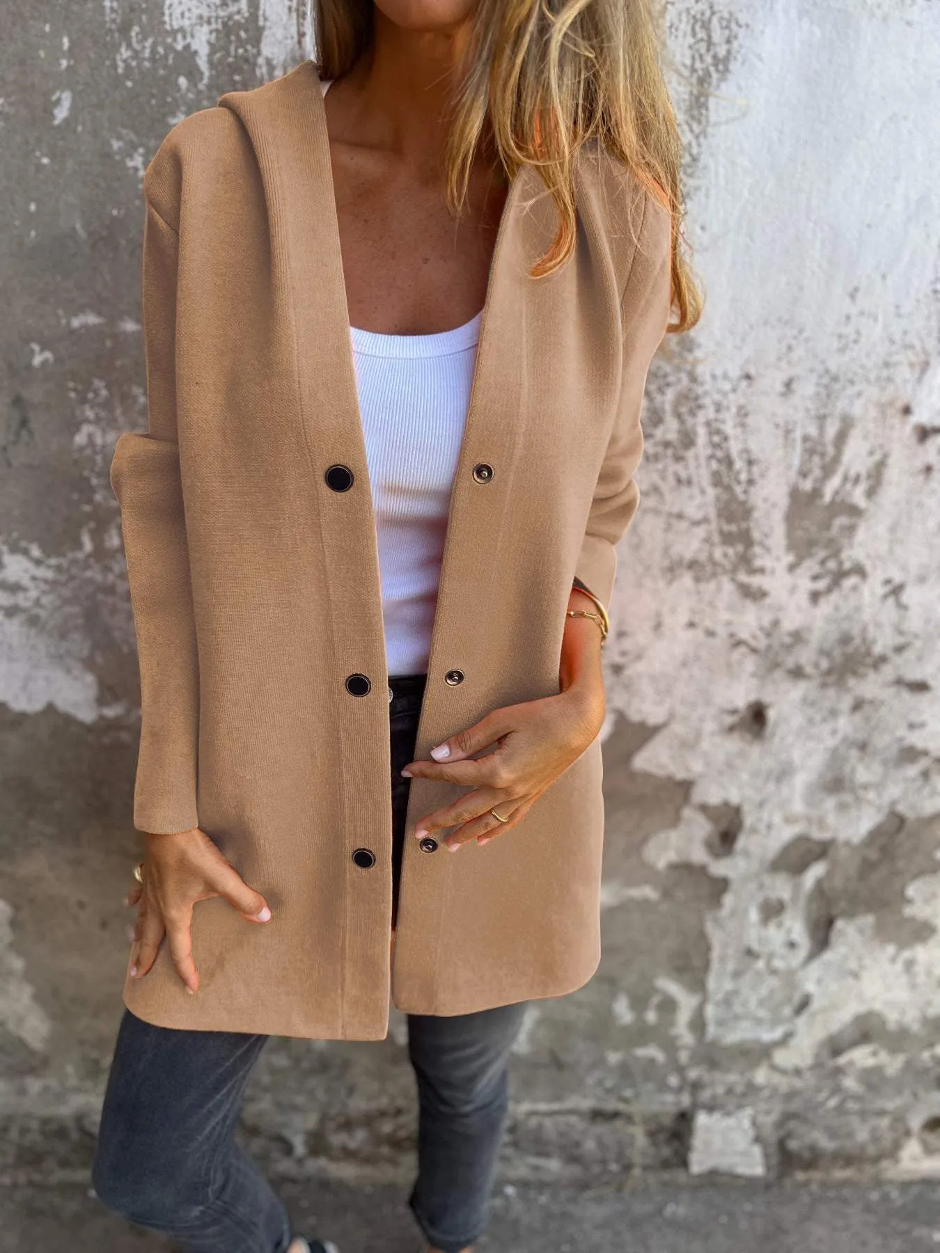 KEIRA | CASUAL SINGLE BREASTED JACKET WITH HOOD
