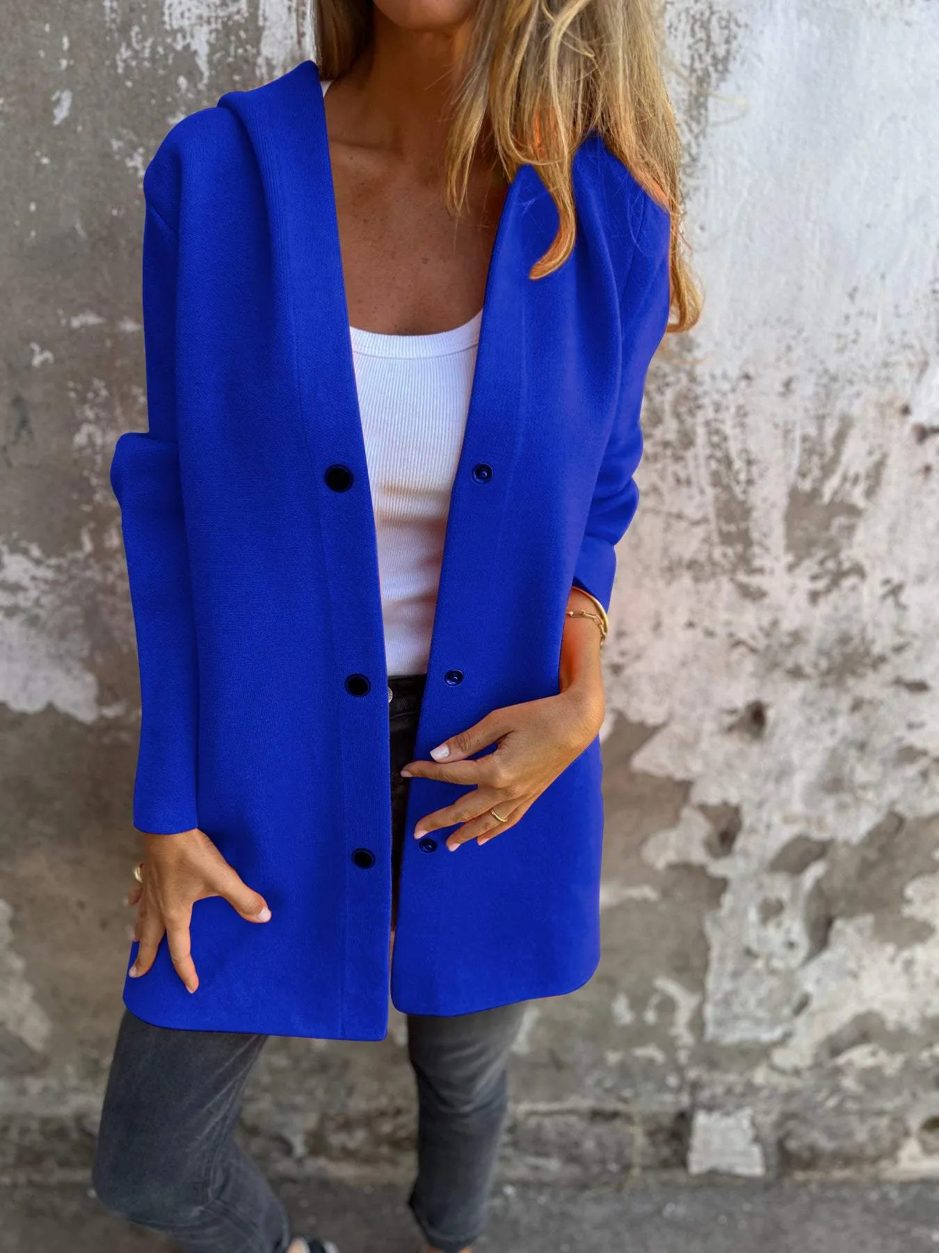 KEIRA | CASUAL SINGLE BREASTED JACKET WITH HOOD