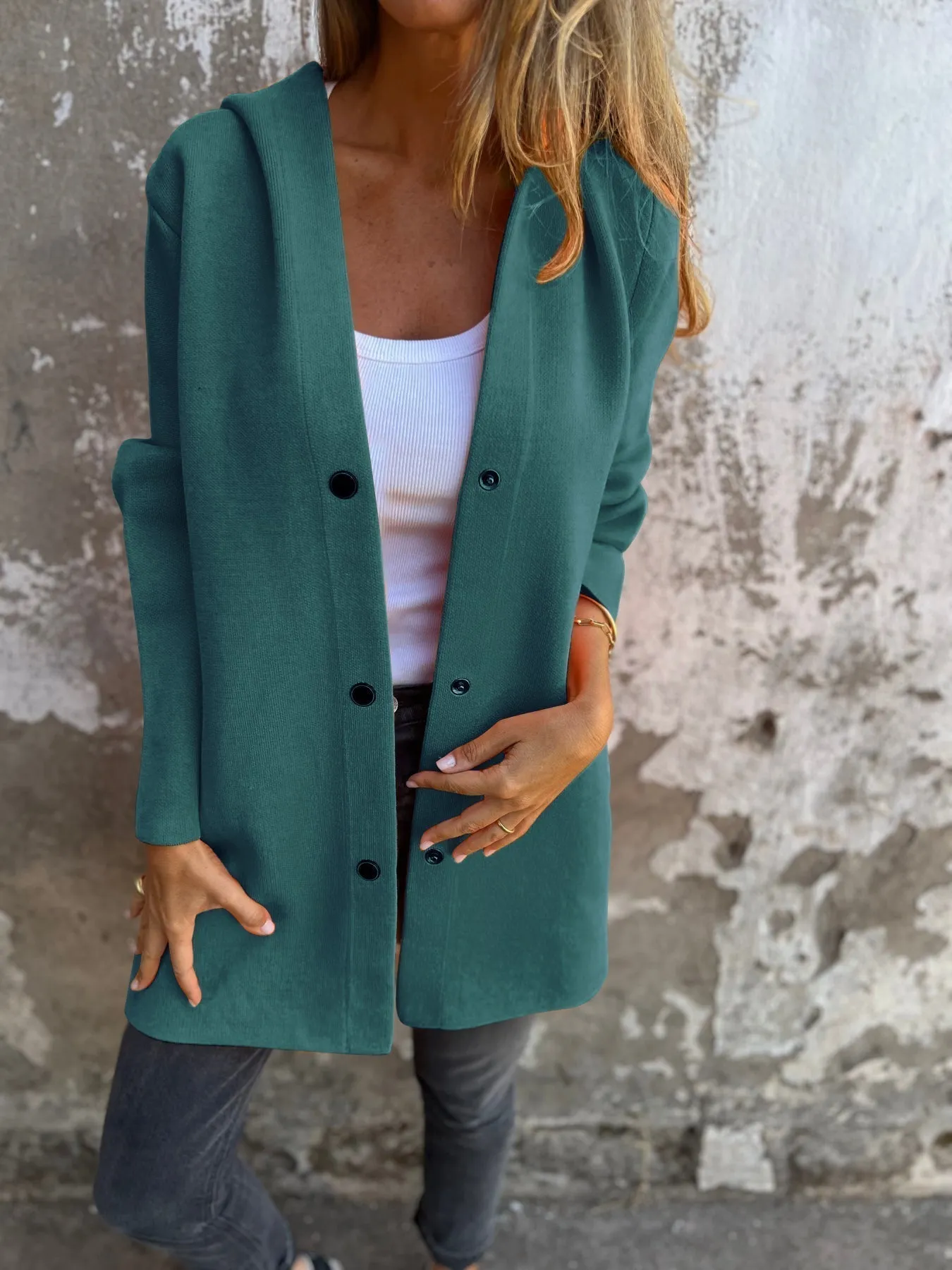 KEIRA | CASUAL SINGLE BREASTED JACKET WITH HOOD