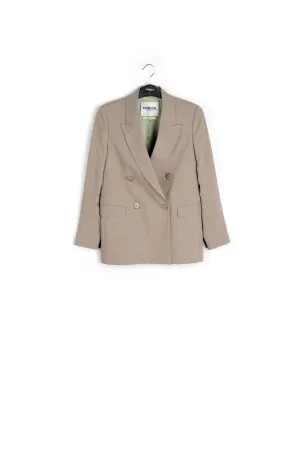 Khaki double-breasted blazer