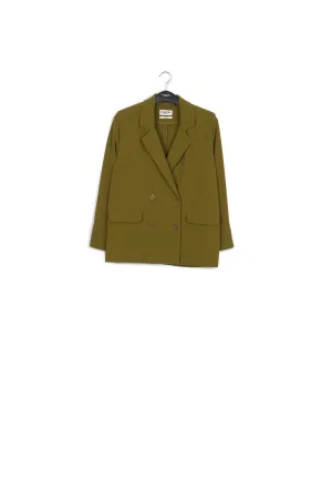 Khaki double-breasted blazer