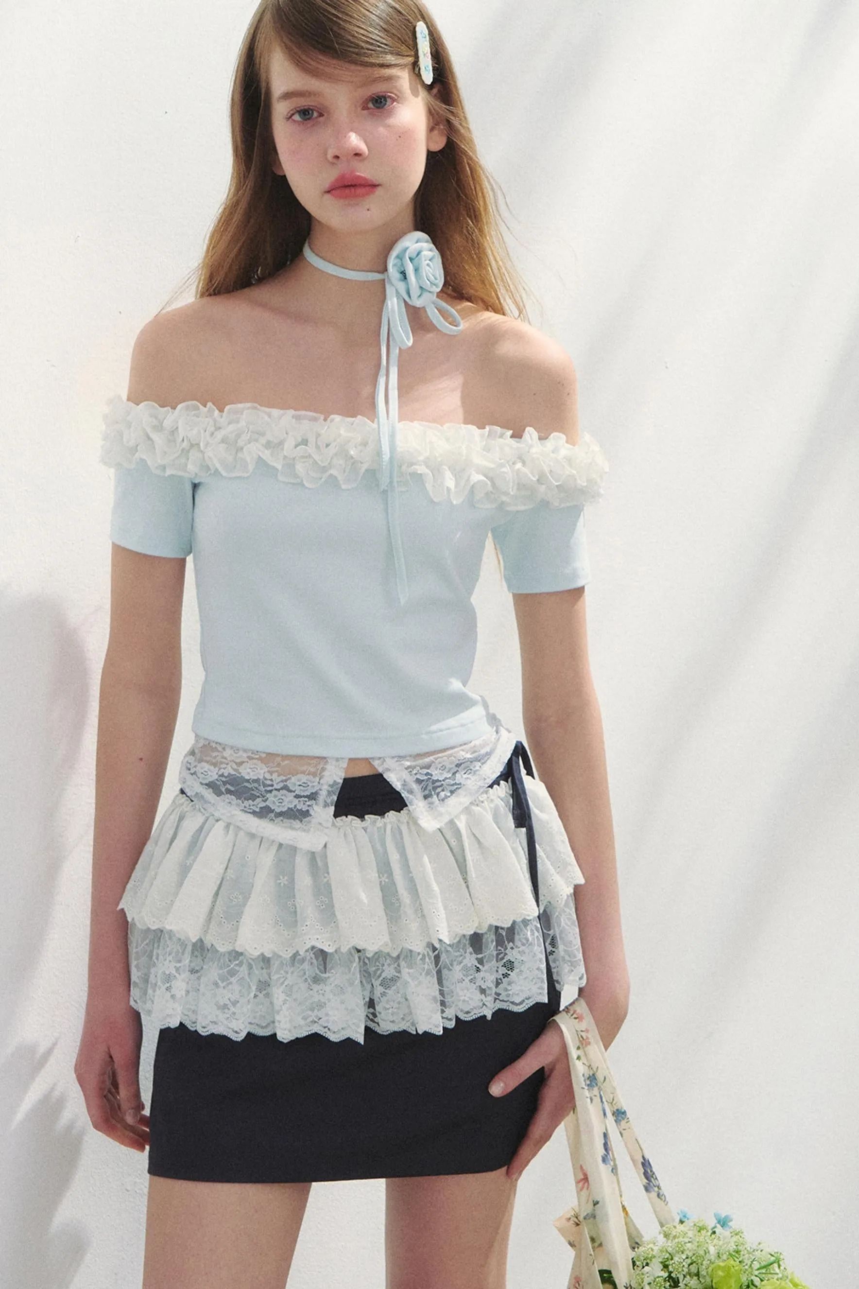 Lace Asymmetrical Top