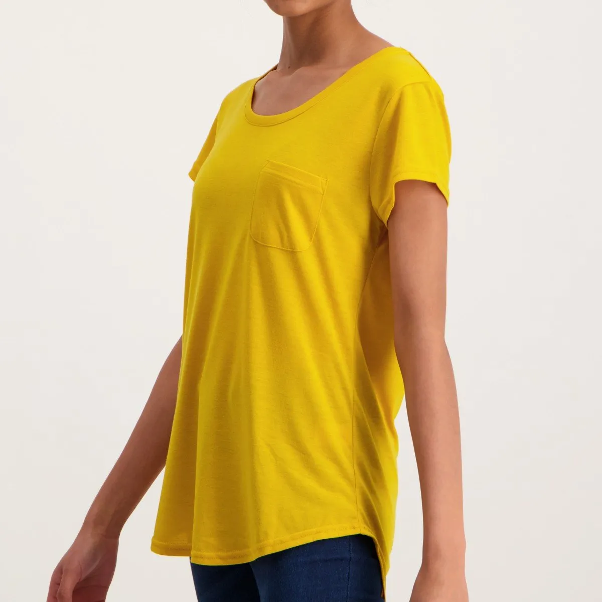 Ladies Pocket Tee - Mustard