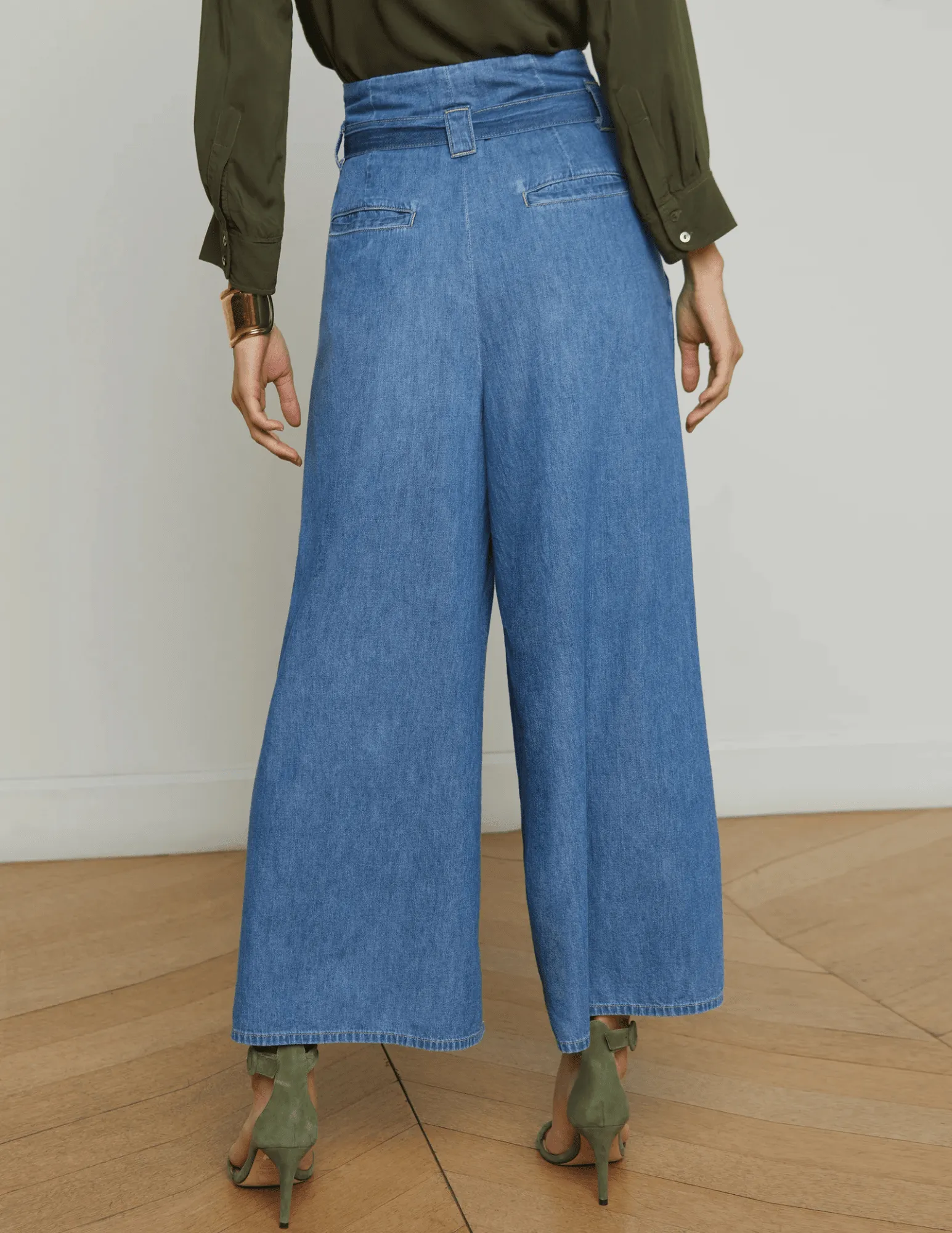 L'Agence Lowen Paperbag Cropped Jeans