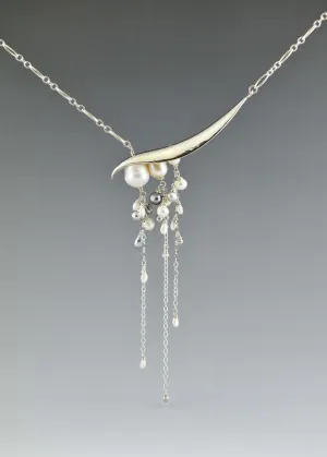 Large Angled Pearl Drop Necklace