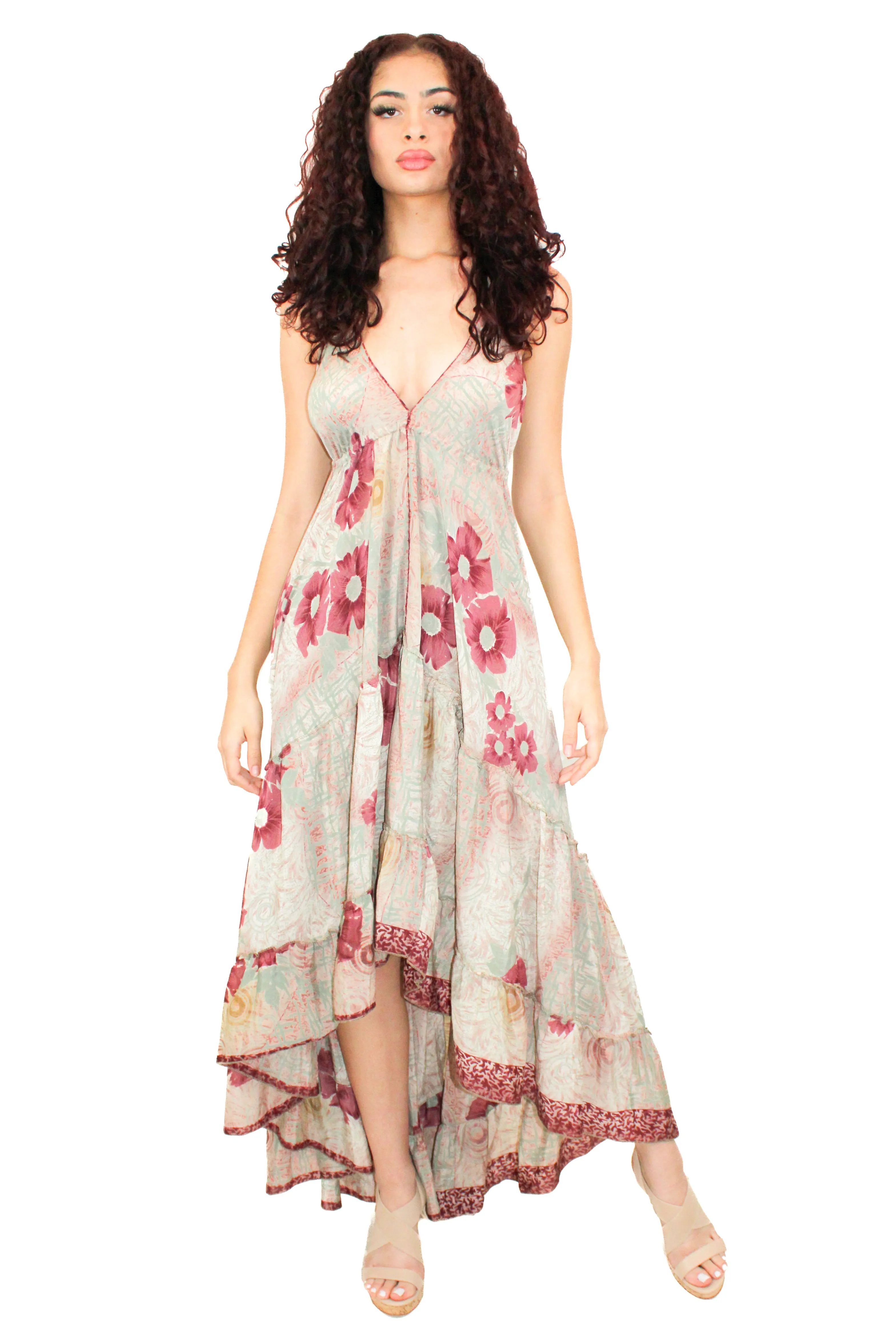 Lazy Daisy high-low adjustable halter dress Blue (DK-07V)
