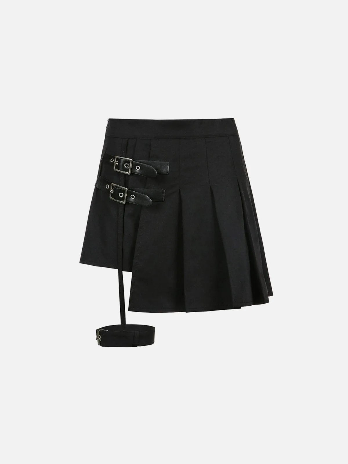 Leg Ring Asymmetric Pleated Skirt