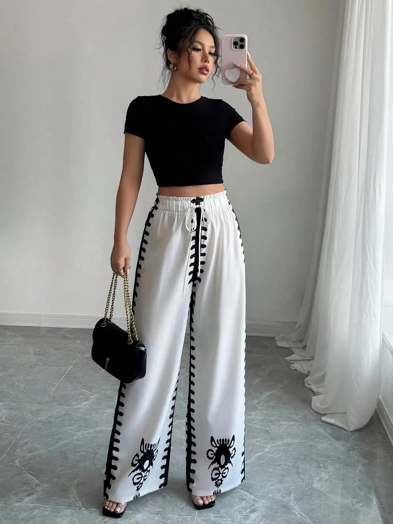 Leopard Print Wide Leg Pants