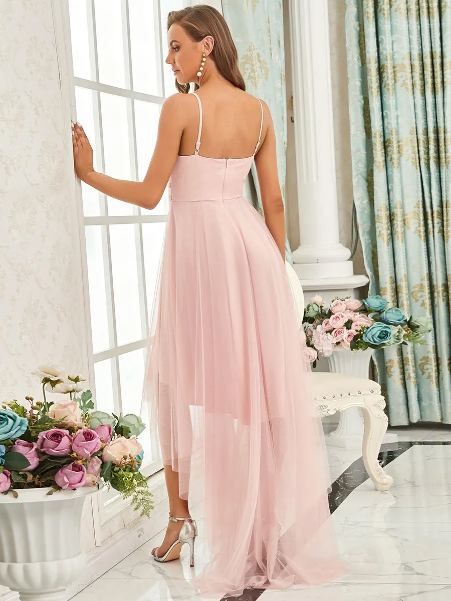 élégante robe de bal en tulle avec ceinture perlée(Vente finale)