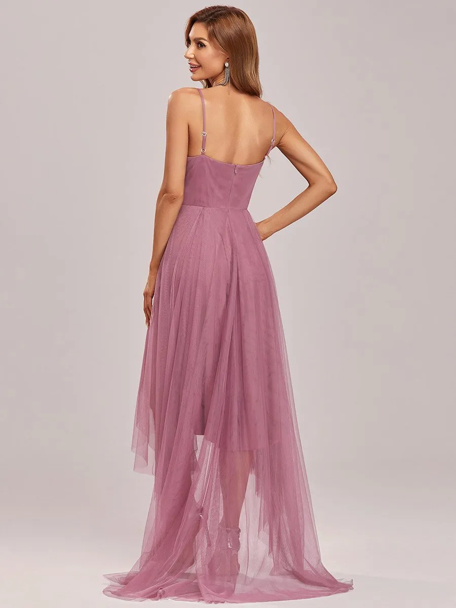 élégante robe de bal en tulle avec ceinture perlée(Vente finale)