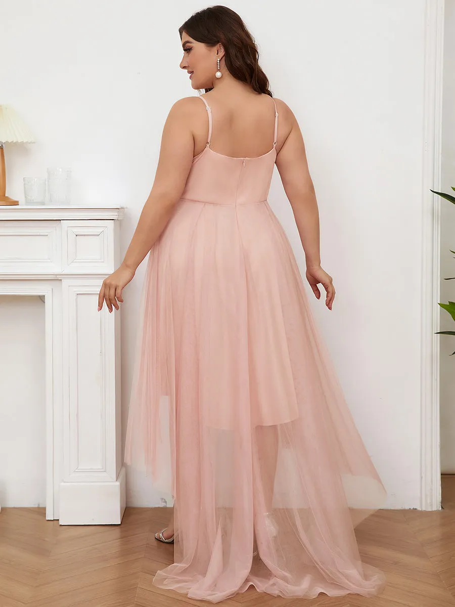 élégante robe de bal en tulle avec ceinture perlée(Vente finale)