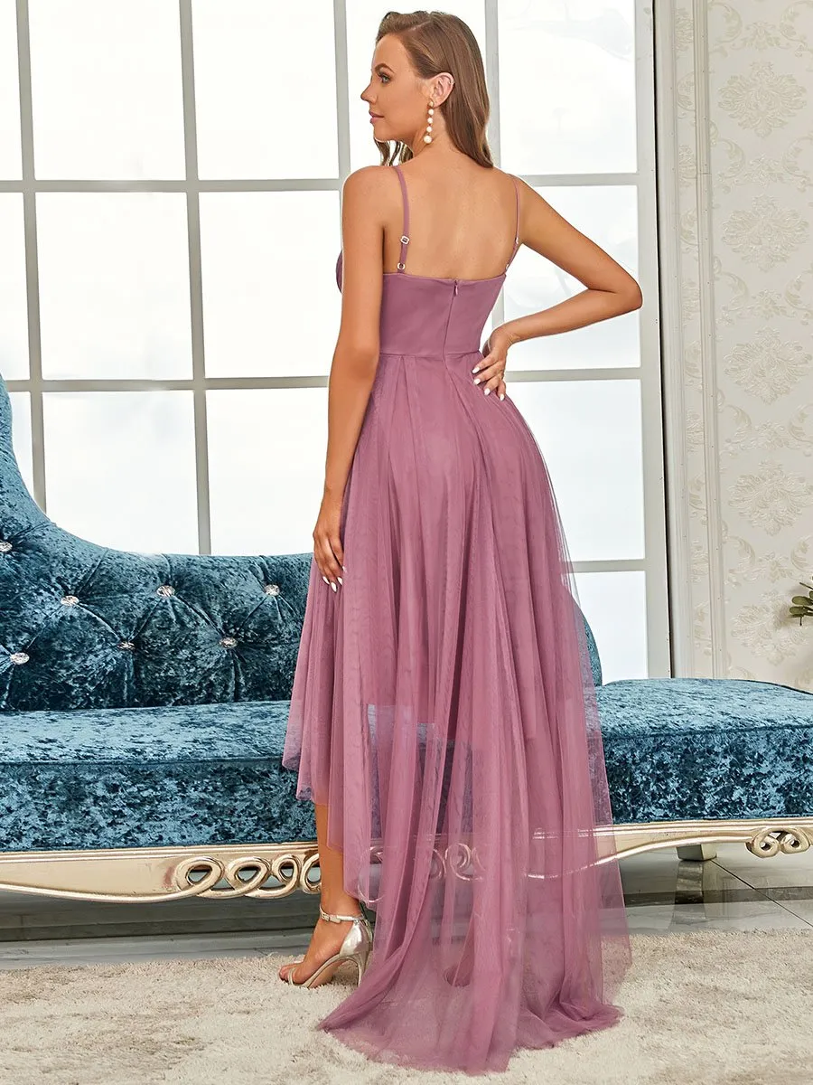 élégante robe de bal en tulle avec ceinture perlée(Vente finale)