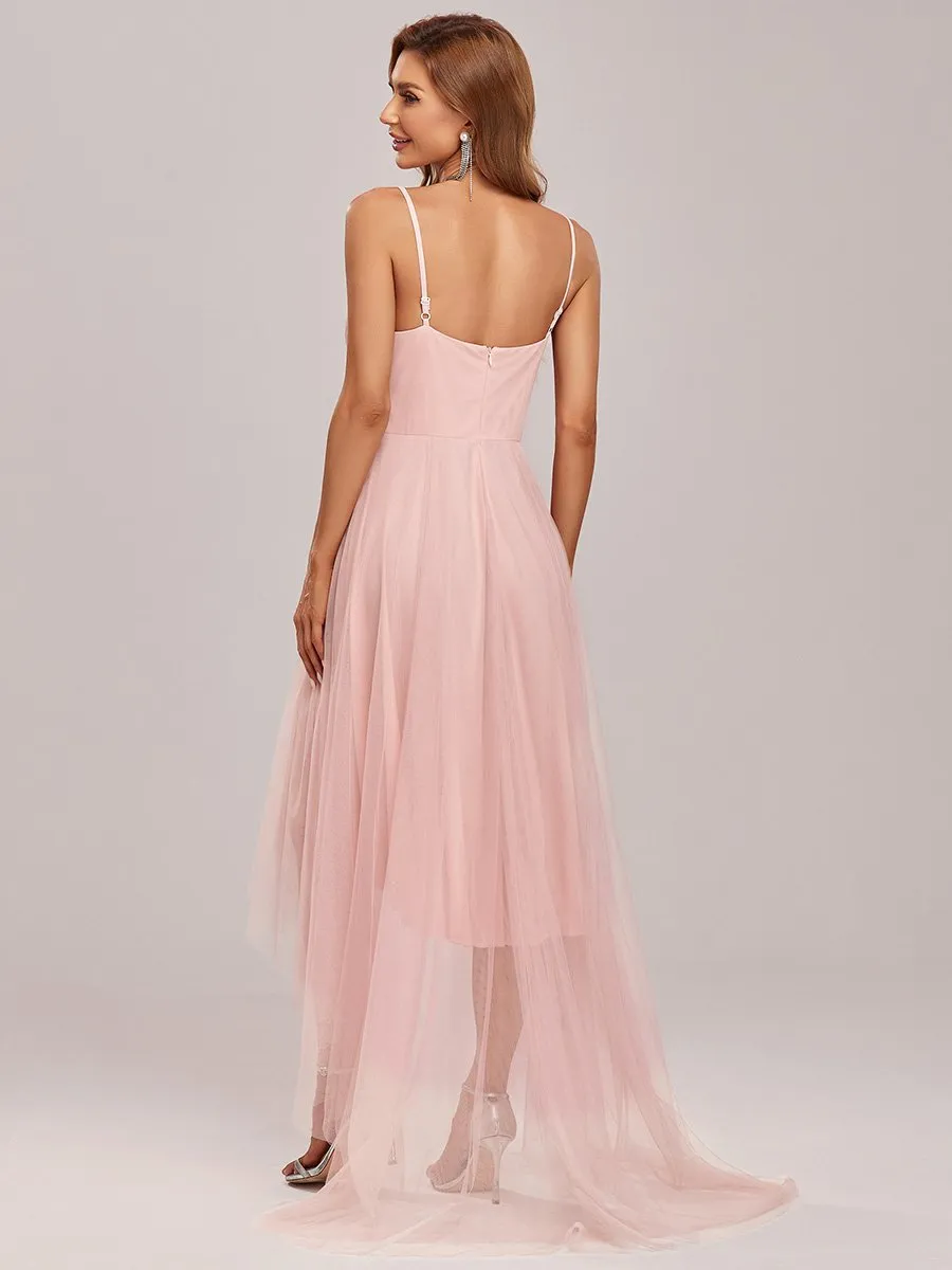 élégante robe de bal en tulle avec ceinture perlée(Vente finale)