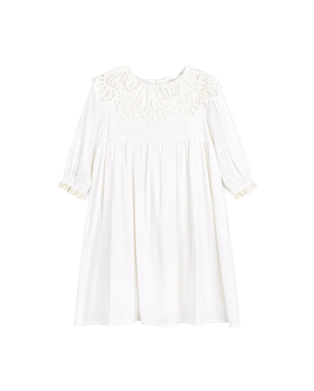 Linen High Waisted Lace Collar Dress