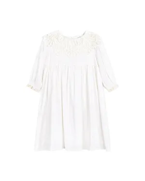 Linen High Waisted Lace Collar Dress