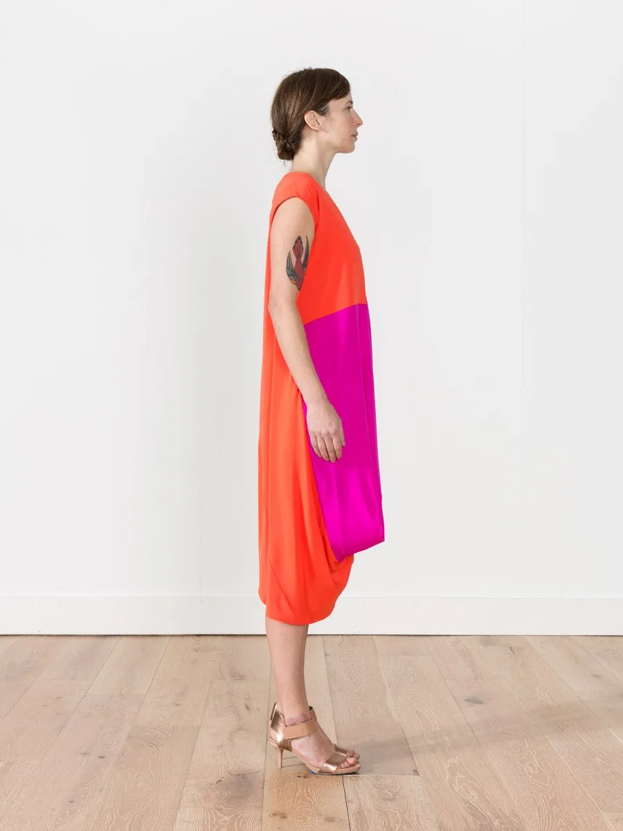 loop dress - fuchsia/orange