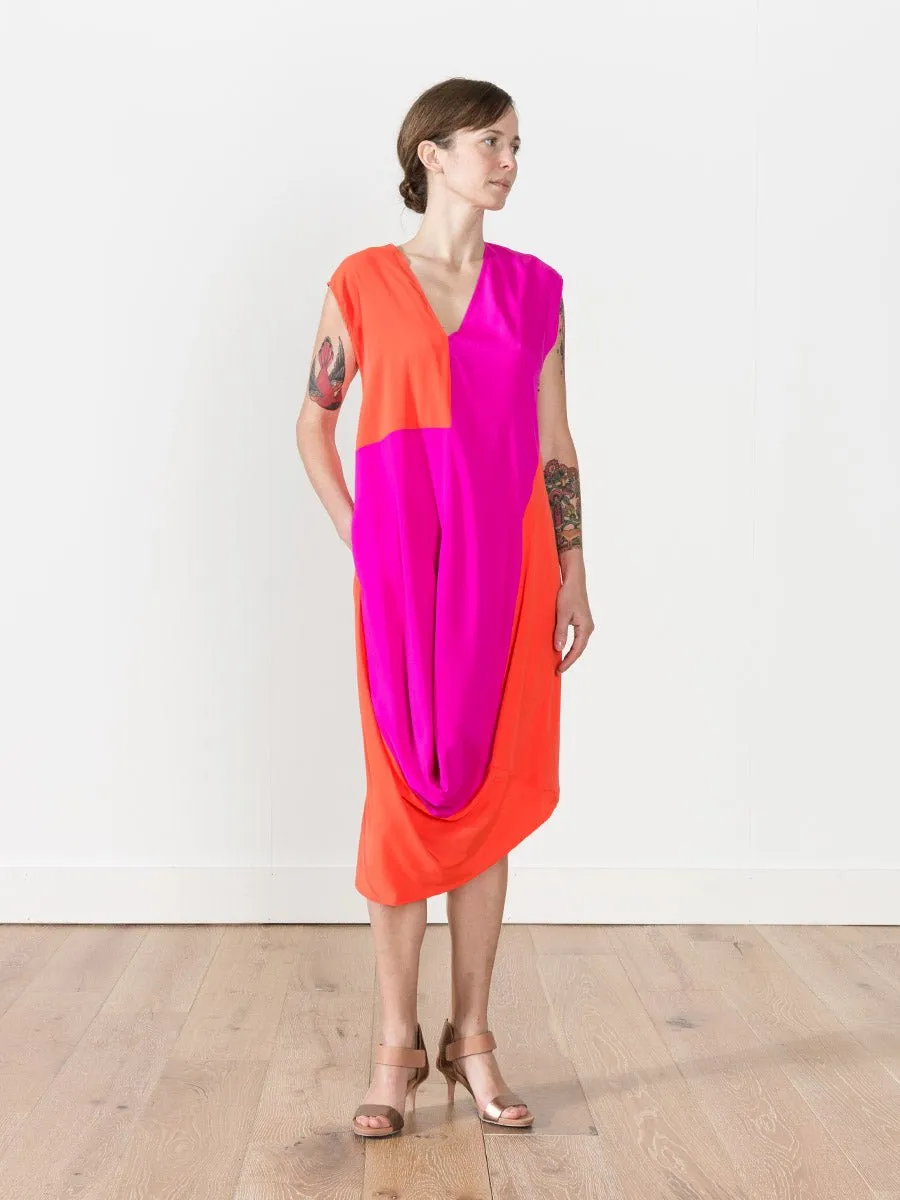 loop dress - fuchsia/orange