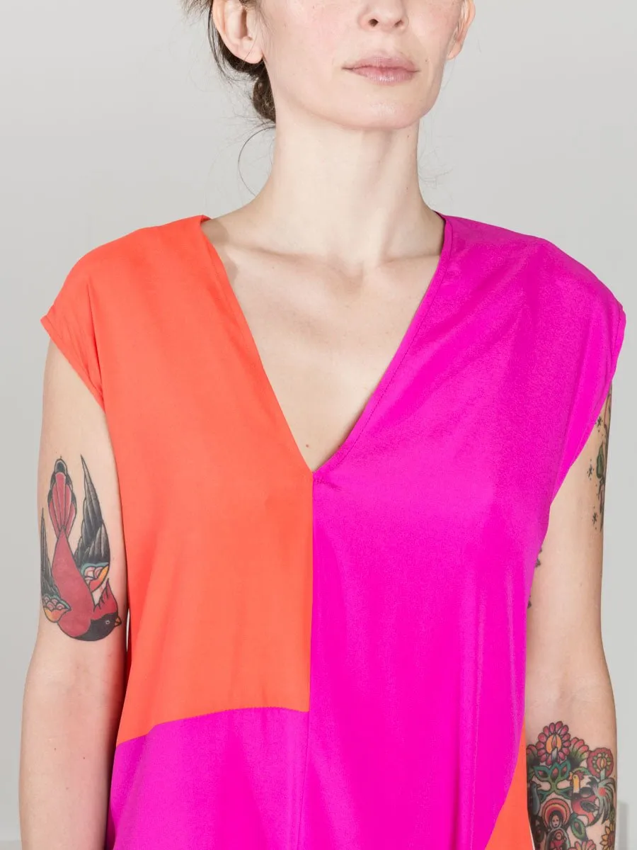 loop dress - fuchsia/orange