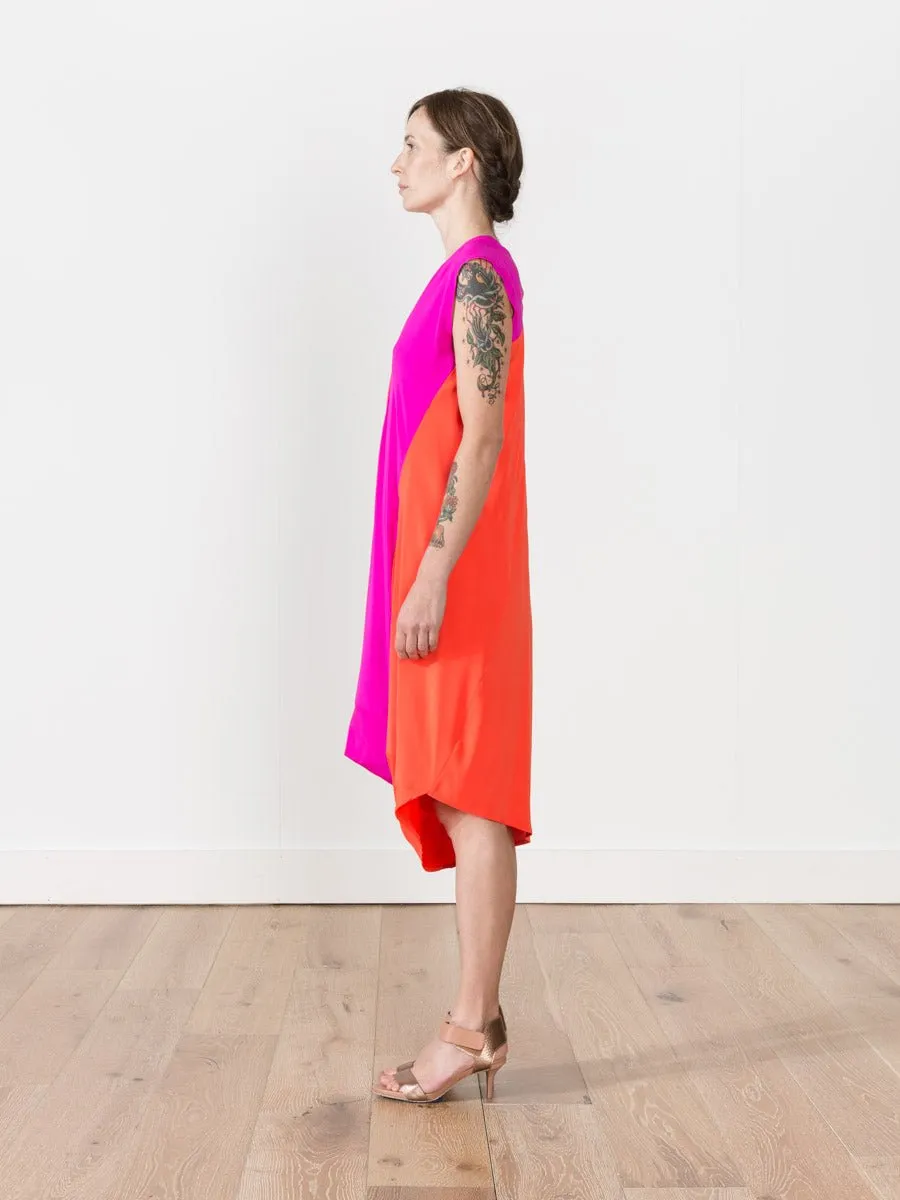 loop dress - fuchsia/orange