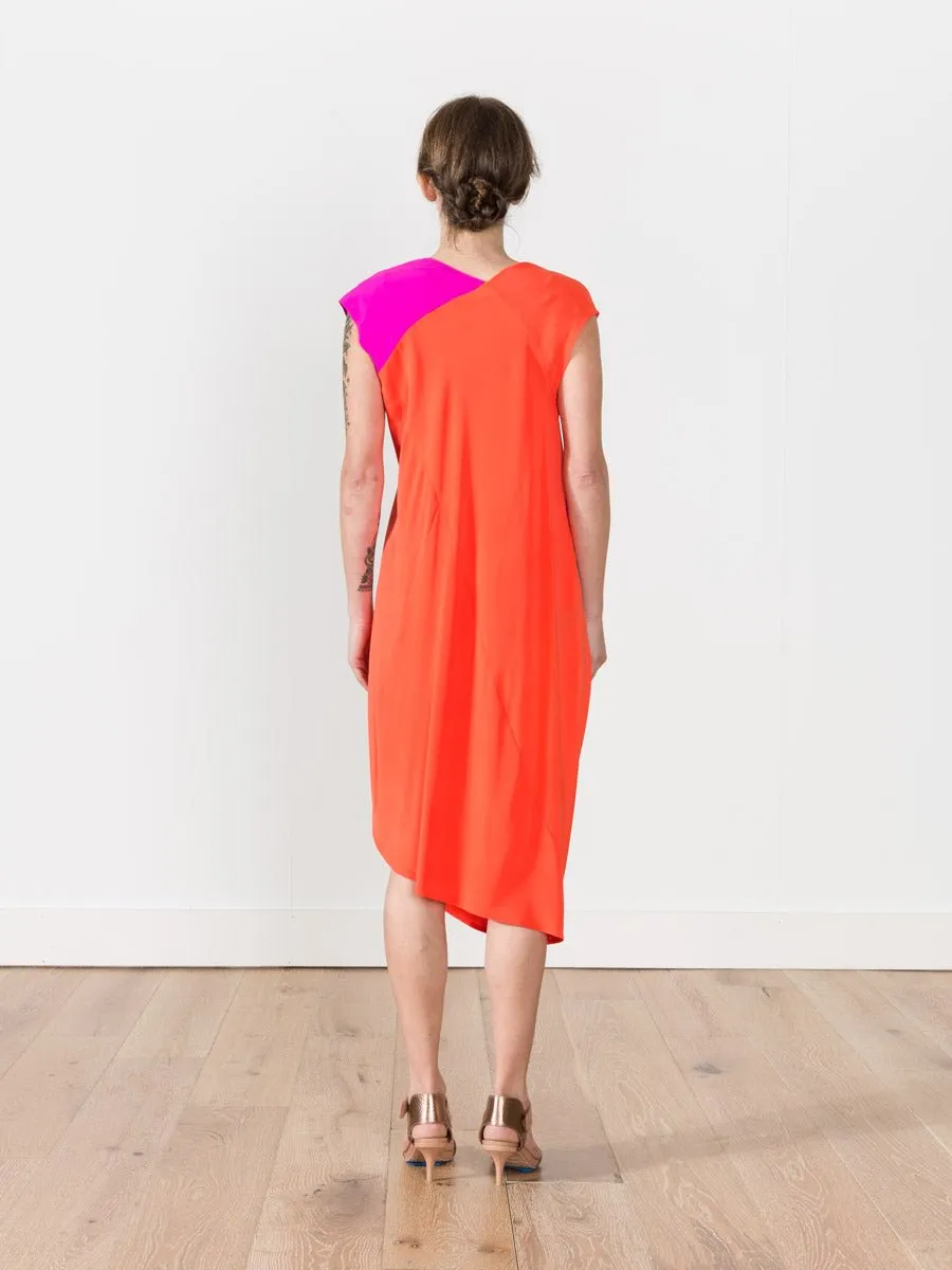 loop dress - fuchsia/orange