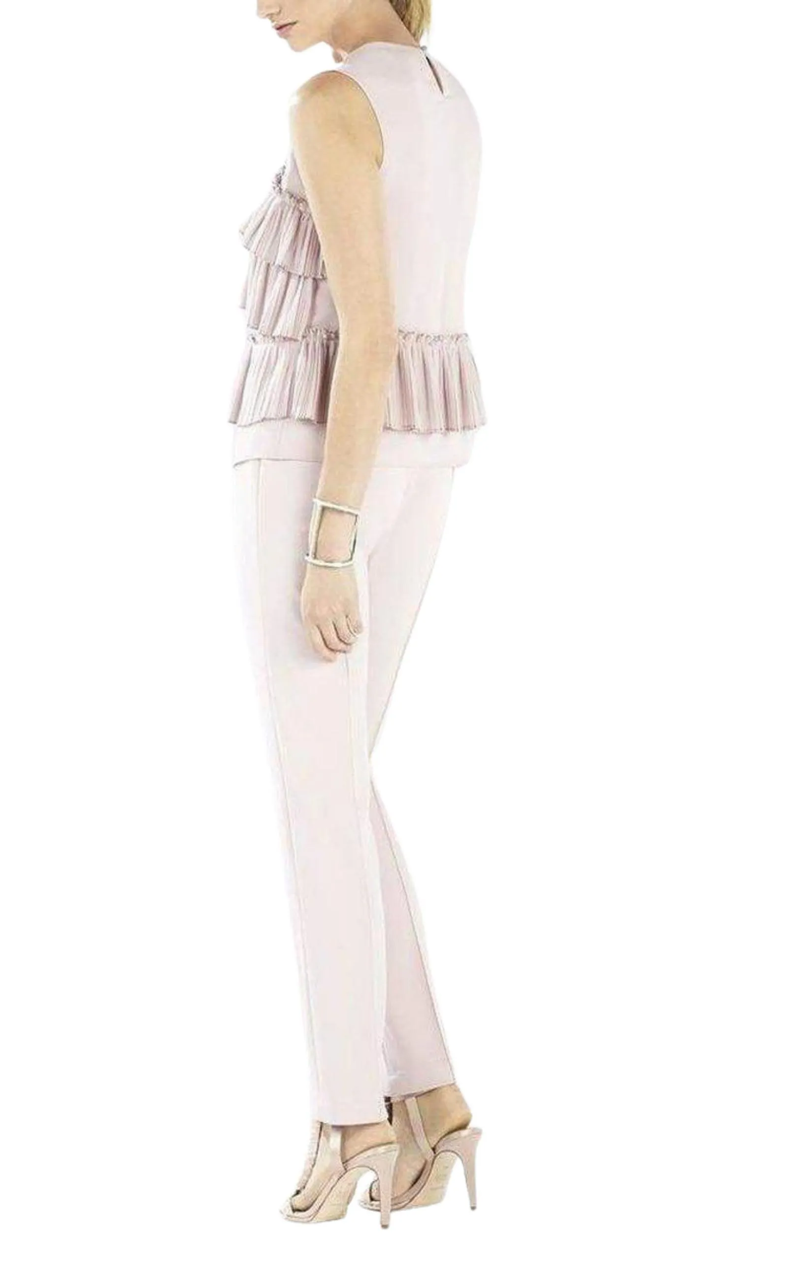 Lorain Pleated Ruffle Applique Top