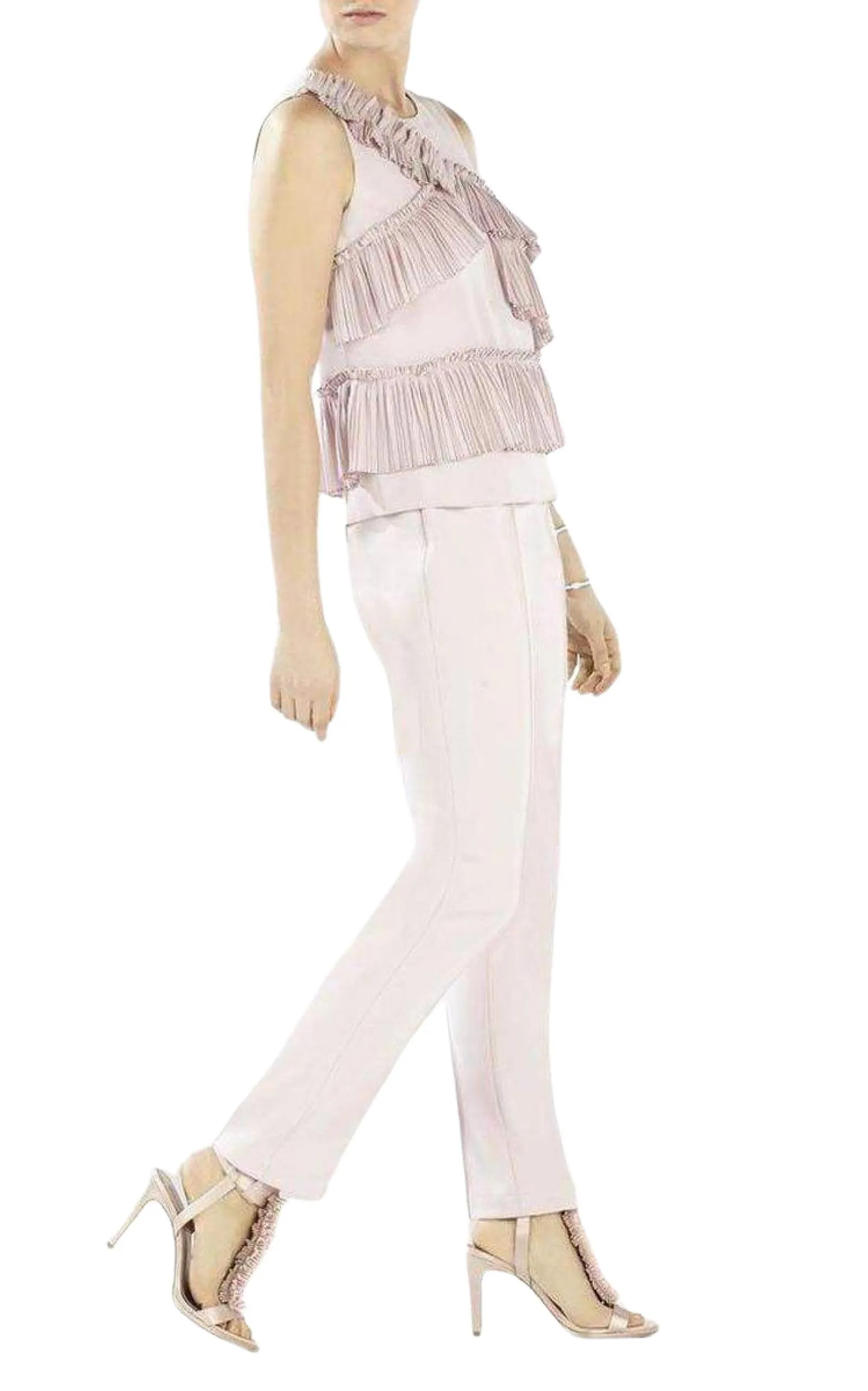 Lorain Pleated Ruffle Applique Top