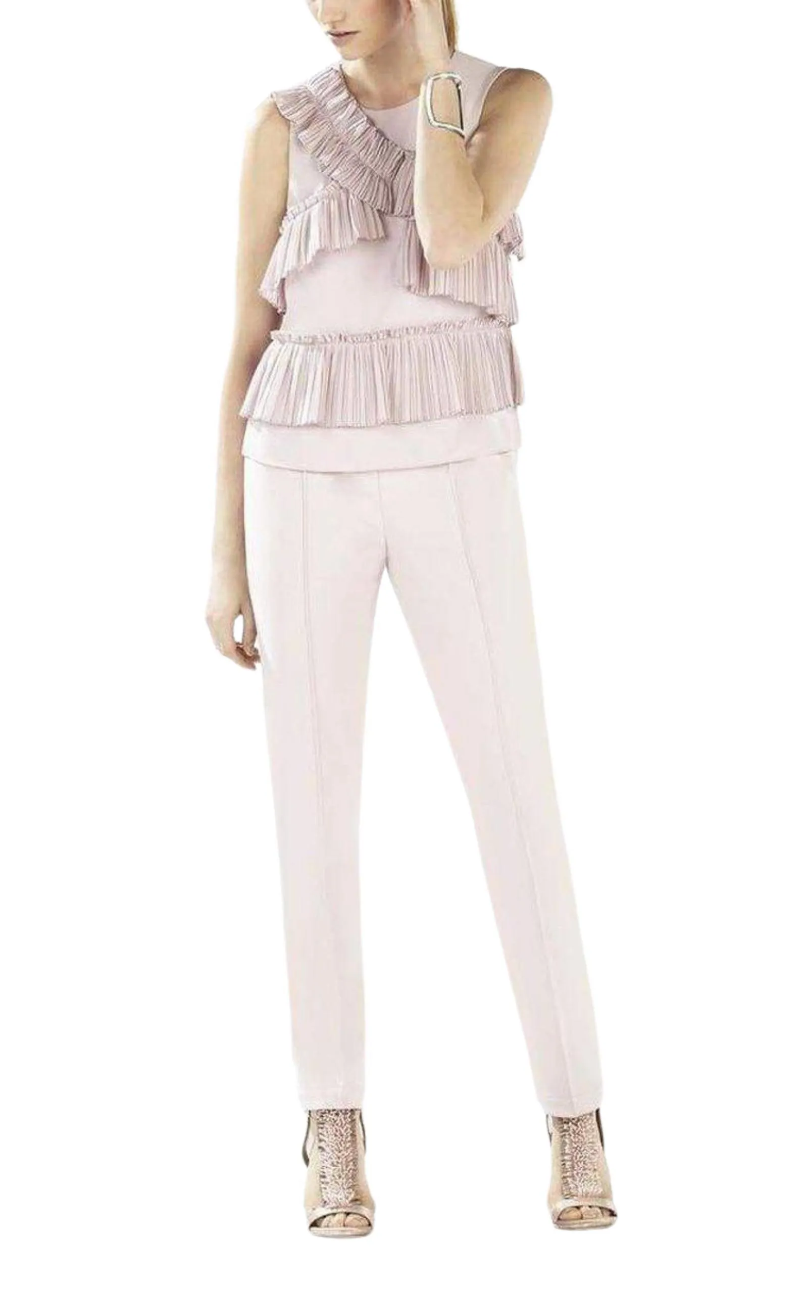 Lorain Pleated Ruffle Applique Top