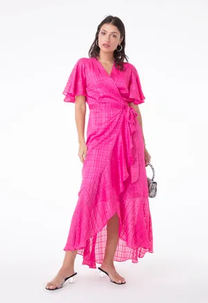 Lurex Stripe Wrap Dress