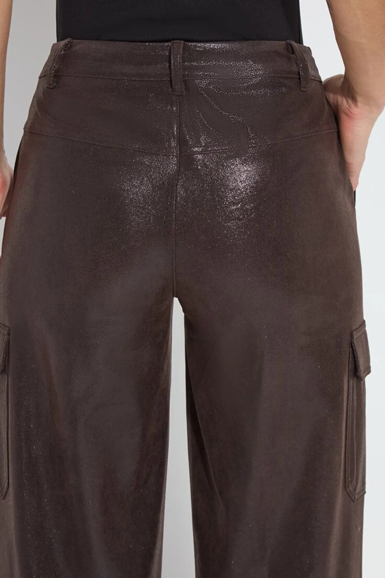 Lyssé Callie Patent Foil Vegan Suede Pant