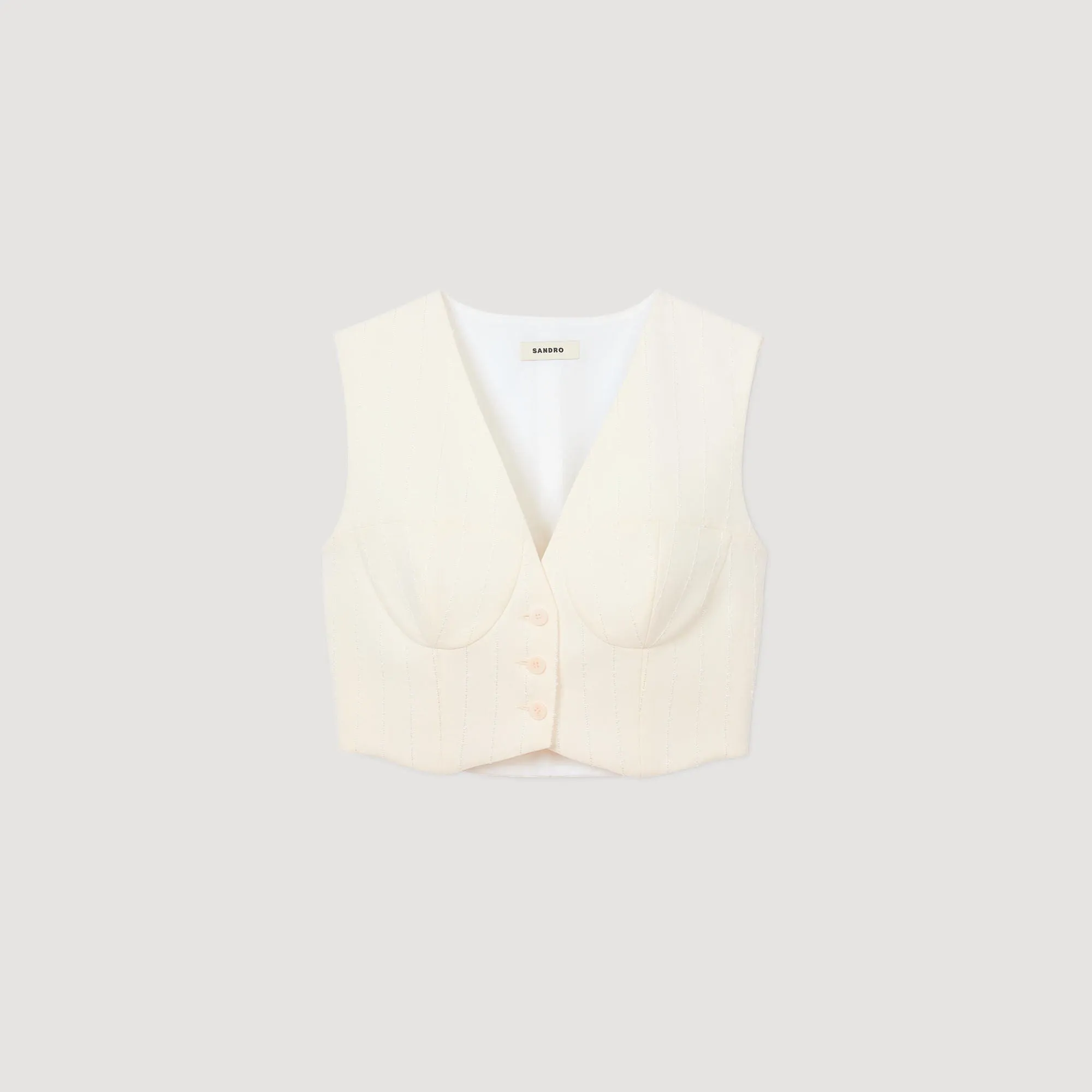Madeleine Sequin Cropped Jacket Ecru