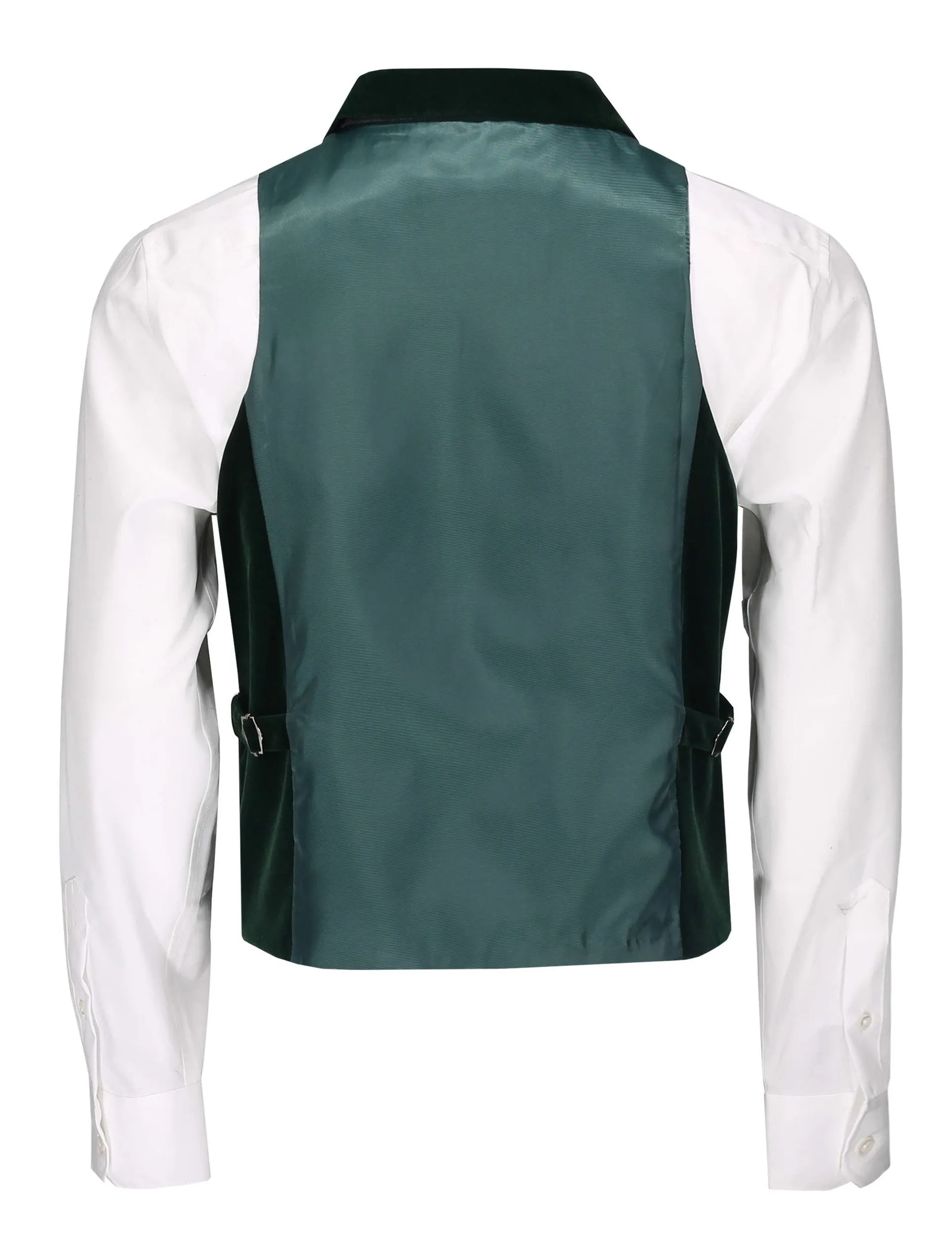 MAK- GREEN VELVET DOUBLE BREASTED COLLAR WAISTCOAT