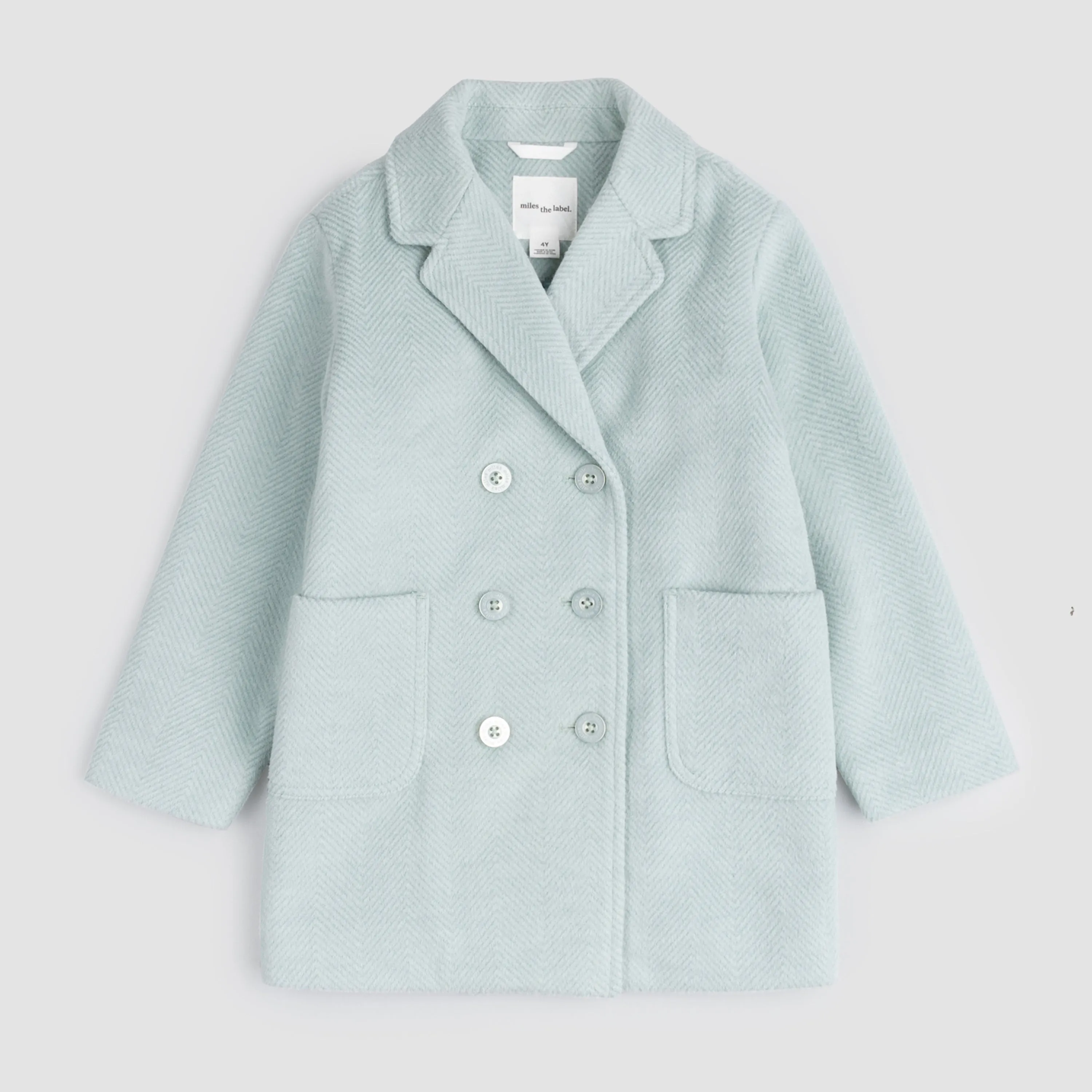 Manteau bleu-gris à double boutonnage