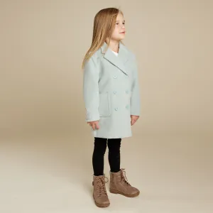 Manteau bleu-gris à double boutonnage