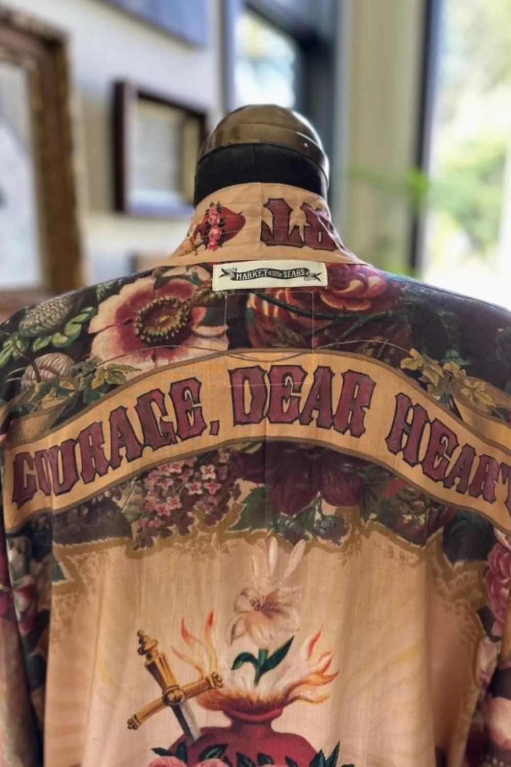 MARKET OF STARS COURAGE DEAR HEART BAMBOO CROPPED KIMONO WITH SACRED HEART