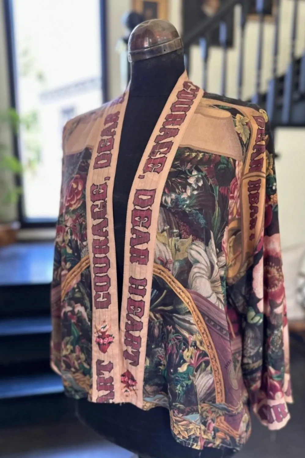 MARKET OF STARS COURAGE DEAR HEART BAMBOO CROPPED KIMONO WITH SACRED HEART