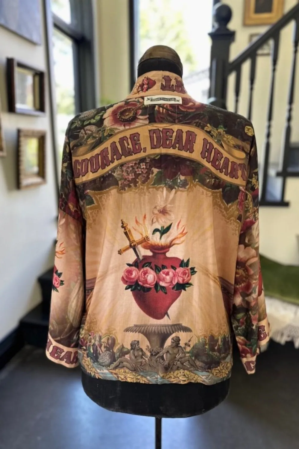 MARKET OF STARS COURAGE DEAR HEART BAMBOO CROPPED KIMONO WITH SACRED HEART