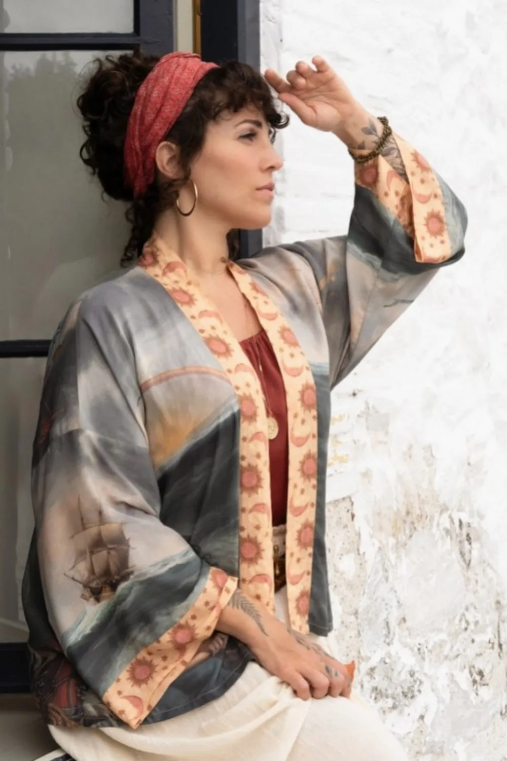 MARKET OF STARS HOLD FAST PIXIE BAMBOO CROPPED KIMONO