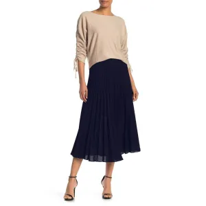max studio pleated chiffon midi skirt