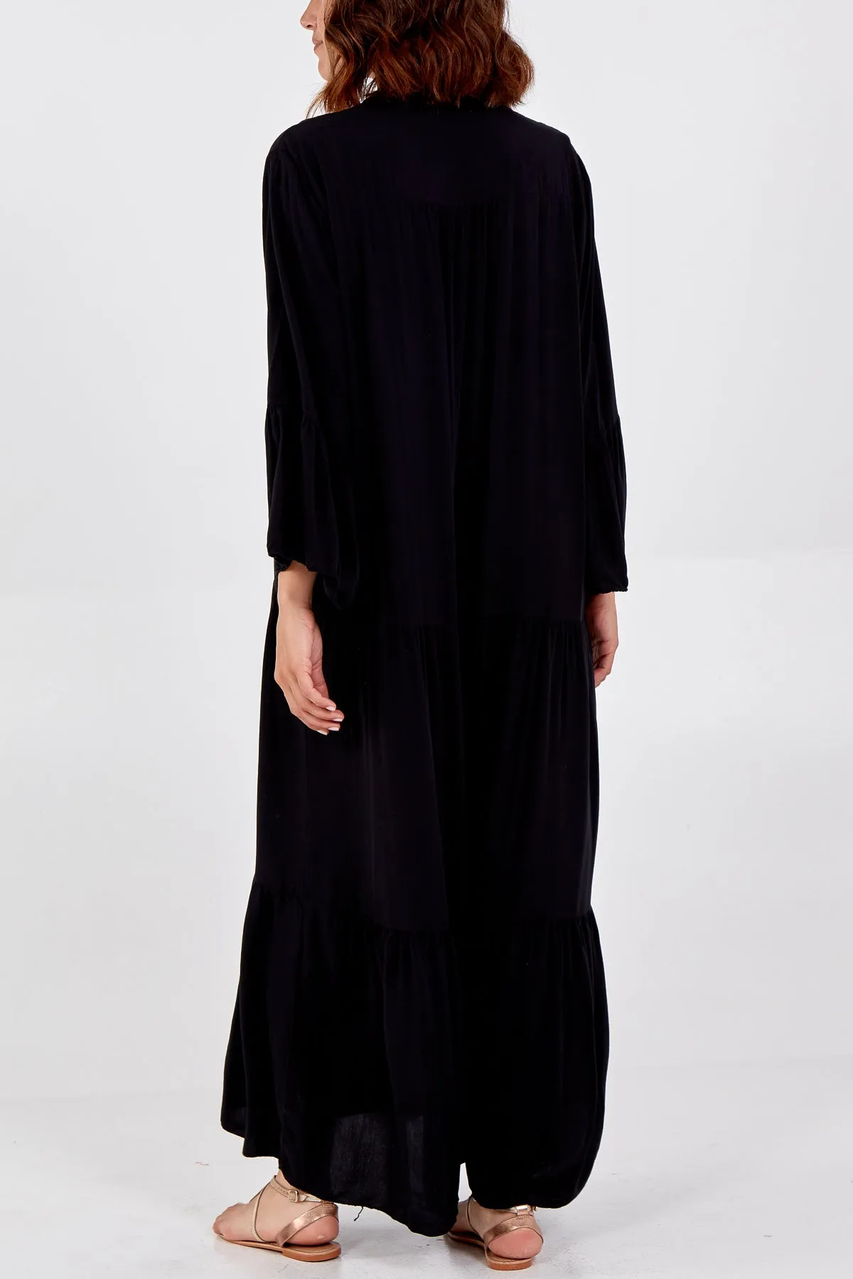 Maxi Tiered Button Up Dress