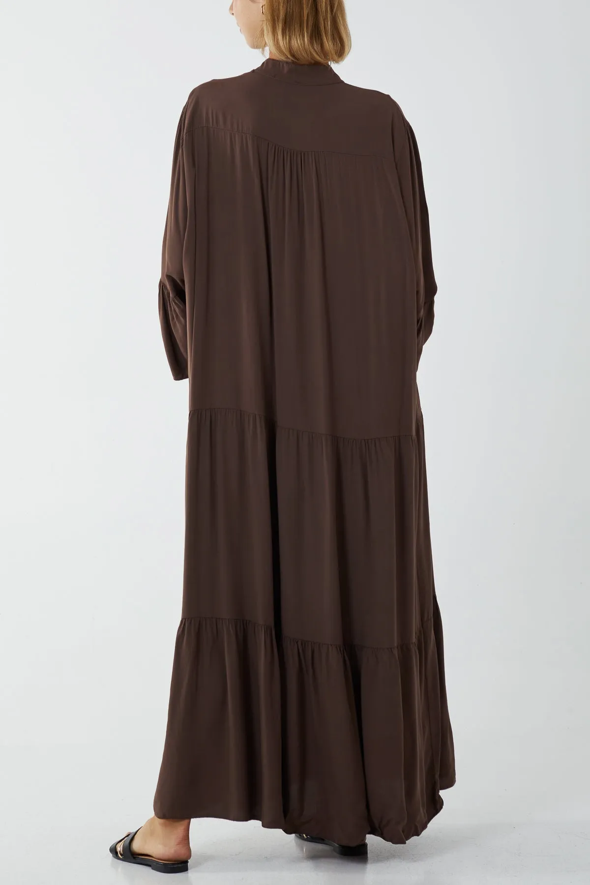 Maxi Tiered Button Up Dress