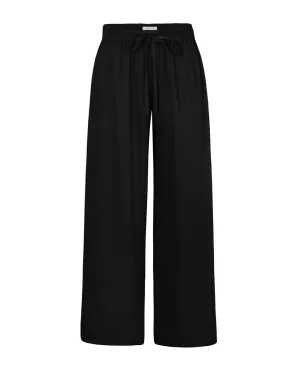 Metis Drawstring Organic Bamboo Satin Pant - Black