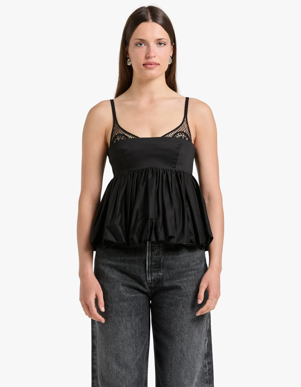 Mini Peplum Top - Black