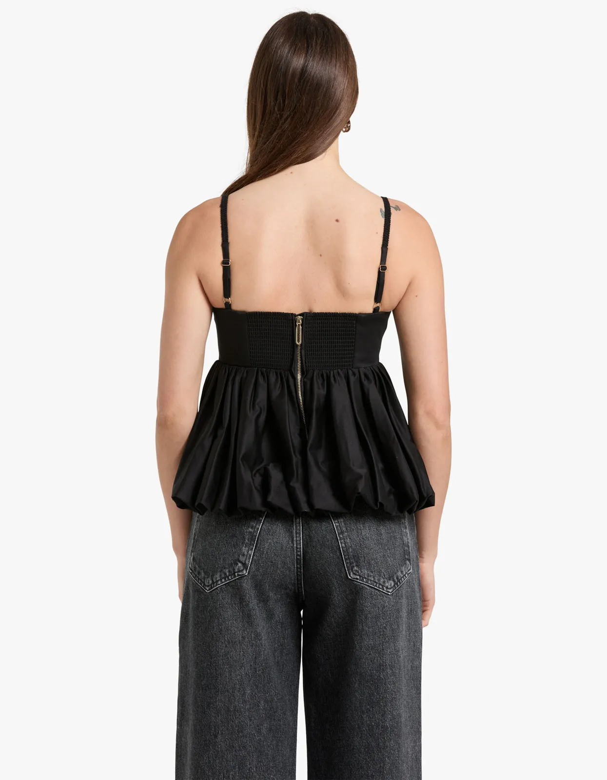 Mini Peplum Top - Black