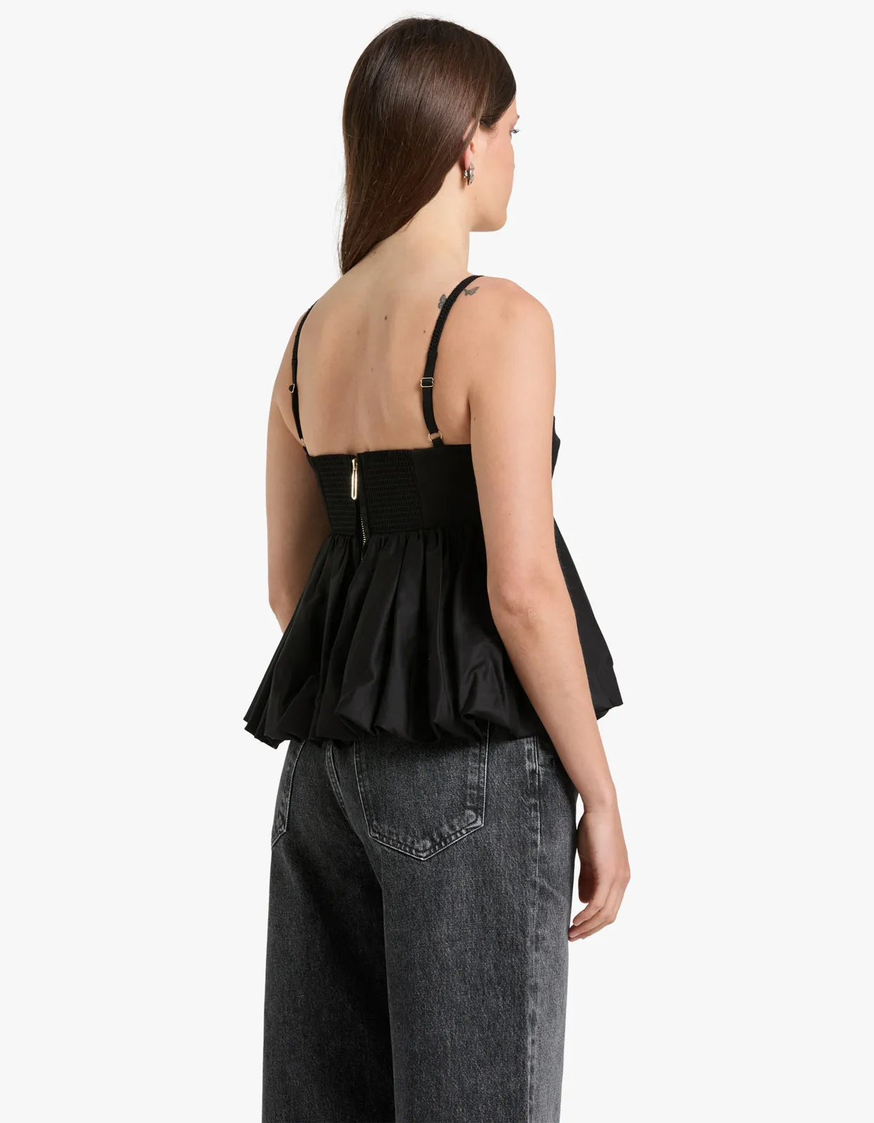 Mini Peplum Top - Black