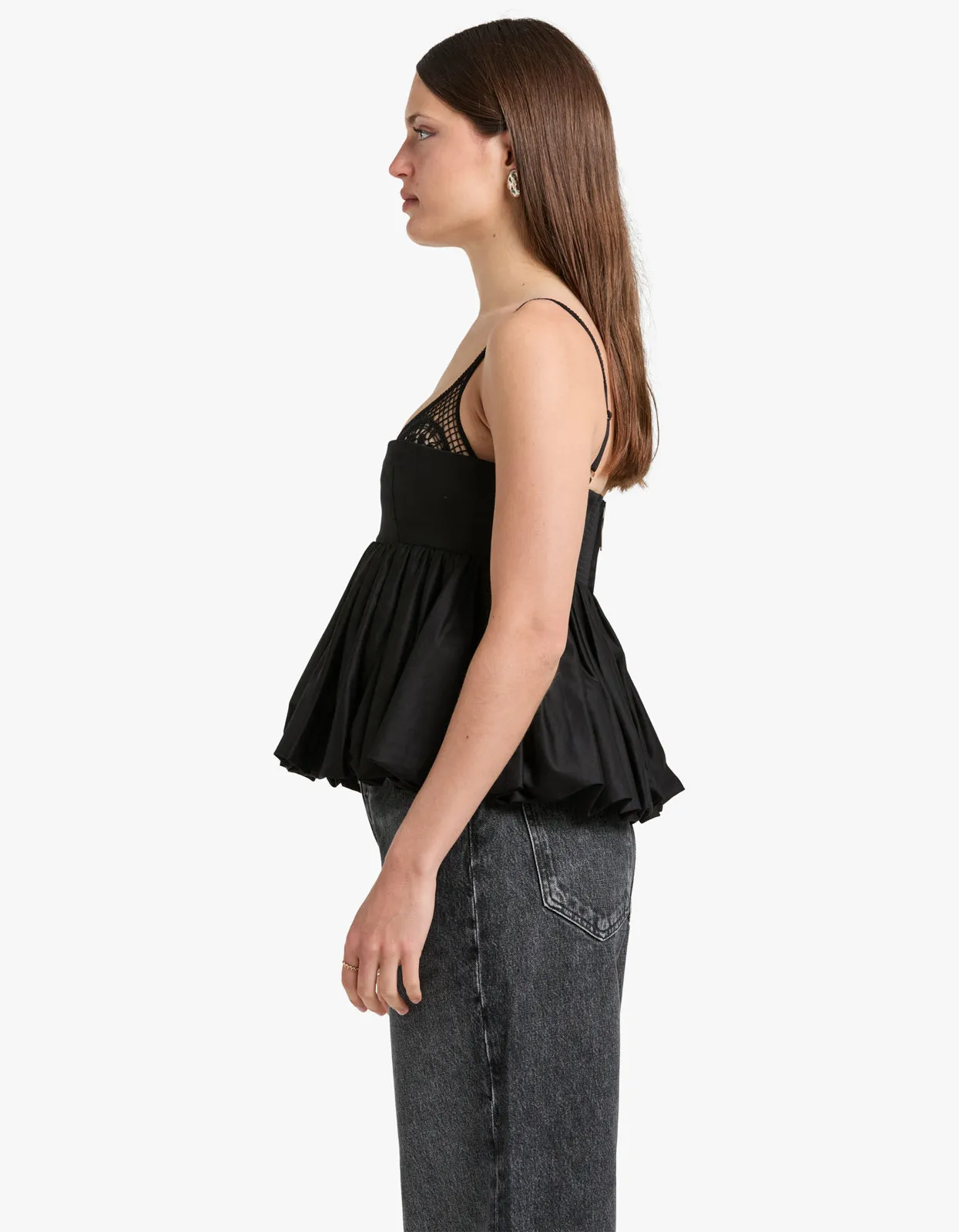Mini Peplum Top - Black