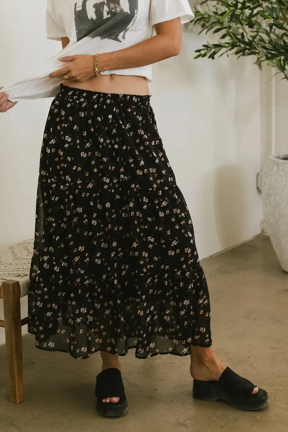 Moora Tiered Midi Skirt